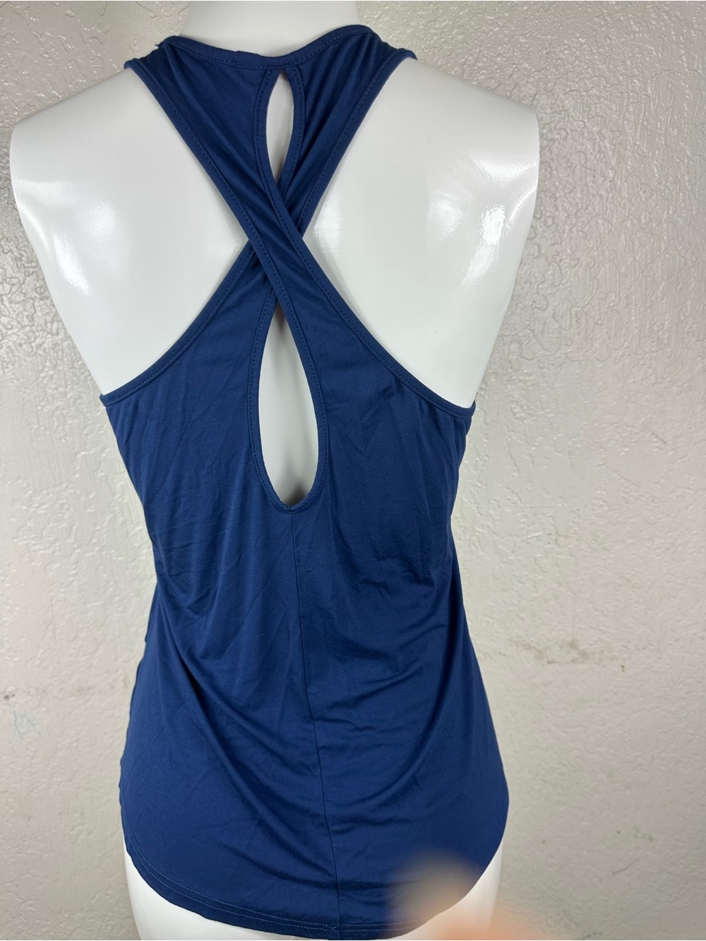 Women’s Blue Racerback Tank Top Size XL Modal Blend Stretch Casual Sleeveless